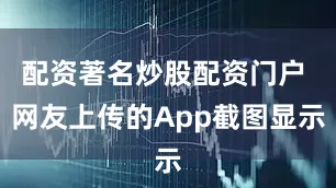 配资著名炒股配资门户 　　网友上传的App截图显示